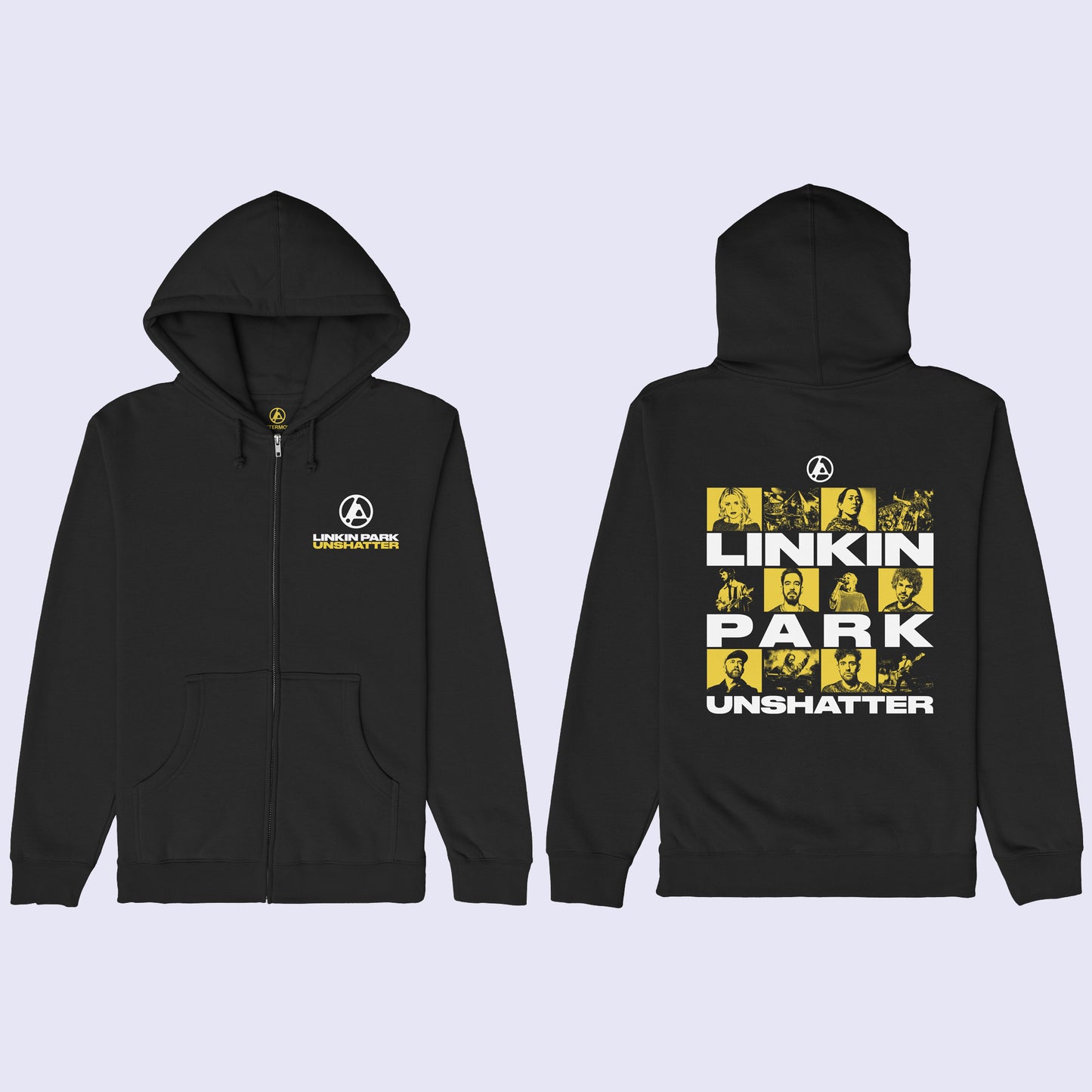 UNSHATTER Black Zip Hoodie