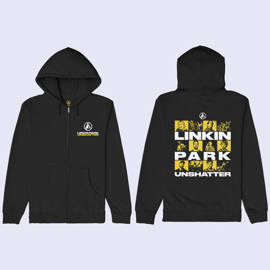 UNSHATTER Black Zip Hoodie